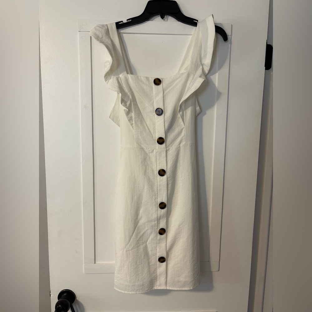 Cream Ruffle Dress